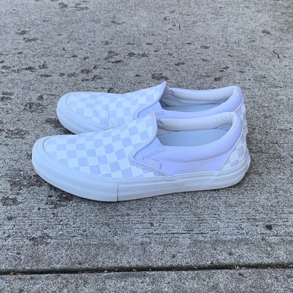 white reflective slip on vans